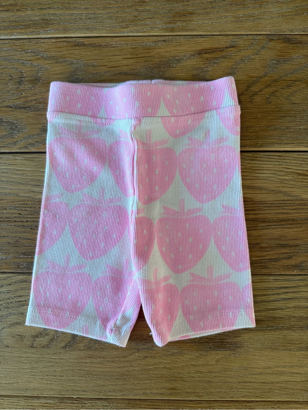 Zara Pink Strawberry-Pattern Kids Bike Shorts